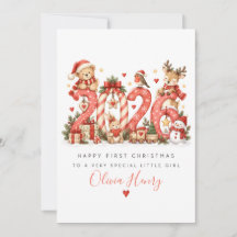Carte de Noël personnalisée pour la première fête
