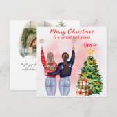 Carte de Noël personnalisée pour meilleure amie (Devant / Derrière)