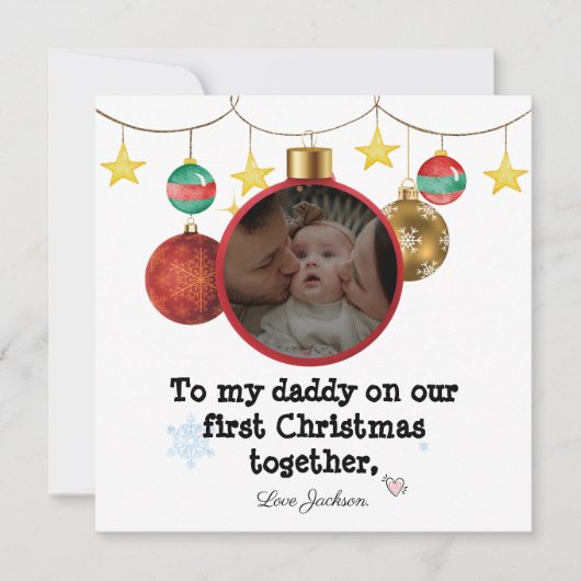 Carte de Noël personnalisée pour papa, photo (Devant)
