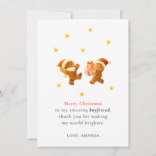 Carte de Noël personnalisée pour petit ami romanti