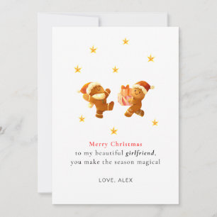 Carte de Noël personnalisée pour petite amie roman