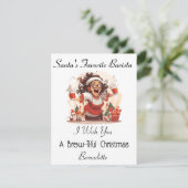 Carte de Noël personnalisée pour un Barista (Debout devant)