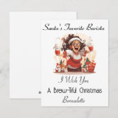Carte de Noël personnalisée pour un Barista (Devant / Derrière)