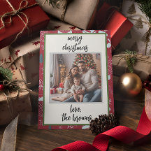 Carte de Noël personnalisée Red Retro Père Noël