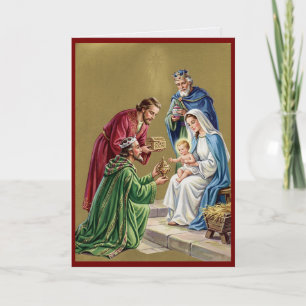 Carte de Noël personnalisée religieuse vintage