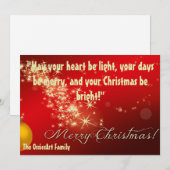 Carte de Noël personnalisée. Remplacer le nom par (Devant / Derrière)