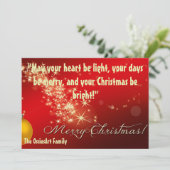 Carte de Noël personnalisée. Remplacer le nom par (Debout devant)