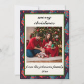 Carte de Noël personnalisée Retro vintage (Devant)