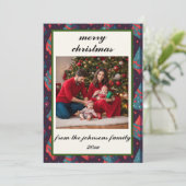 Carte de Noël personnalisée Retro vintage (Debout devant)