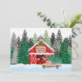 Carte de Noël personnalisée Rustic Farm (Debout devant)