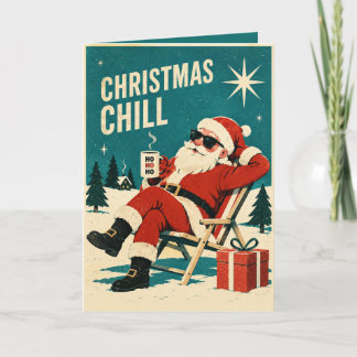 Carte de Noël personnalisée Santa Chill Noël Rétro