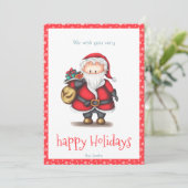 Carte de Noël personnalisée Santa Claus Red (Debout devant)