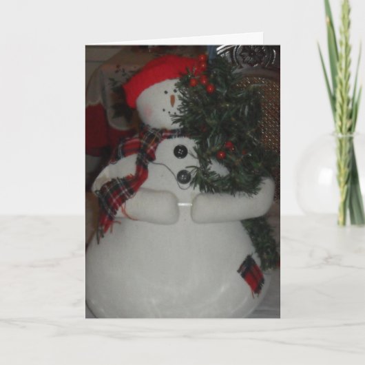 CARTE DE NOËL PERSONNALISÉE SNOWMAN (Devant)
