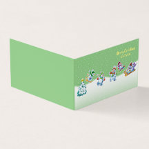 Carte de Noël personnalisée snowmen patinage