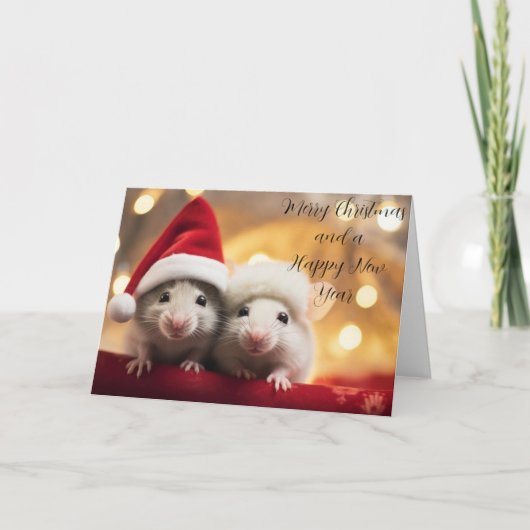 Carte de Noël Personnaliser - souris (Devant)