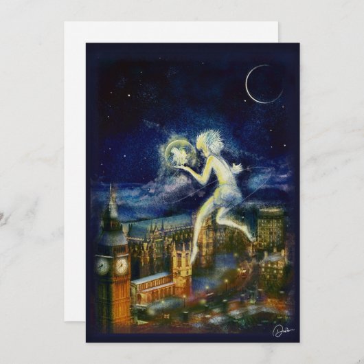 Carte de Noël Peter Pan (Devant / Derrière)