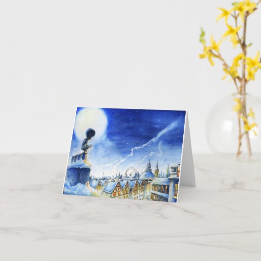 Carte de Noël Peter Pan (Fleur jaune)