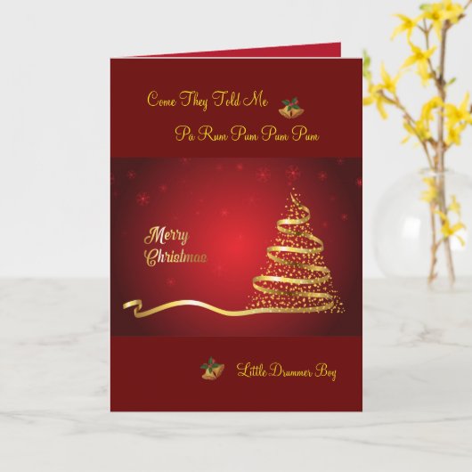 Carte de Noël petit batteur (Fleur jaune)