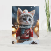 CARTE DE NOËL PETITE CHATTE COCOUTE (Devant)