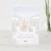 Carte de Noël Petite Highland (Dos)