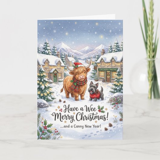 Carte de Noël Petite Highland (Devant)
