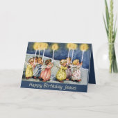 Carte de Noël - Petits anges avec bougies (Devant)