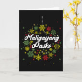 Carte de Noël Philippines Joyeux Noël (Fleur jaune)