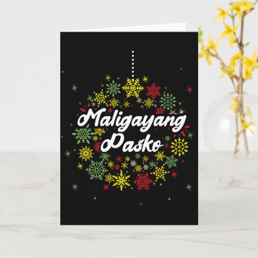 Carte de Noël Philippines Joyeux Noël (Fleur jaune)