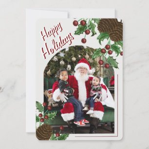 Carte de Noël photo à l'aquarelle avec pin sylvest
