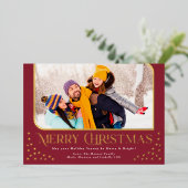 Carte de Noël photo à points métallisés Modernes (Debout devant)