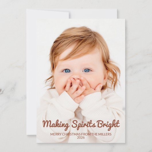 Carte de Noël photo adorable 2 Making Spirits Brig (Devant)