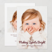 Carte de Noël photo adorable 2 Making Spirits Brig (Devant / Derrière)