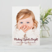 Carte de Noël photo adorable 2 Making Spirits Brig (Debout devant)