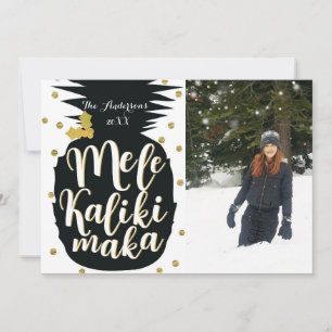 Carte de Noël photo ananas Mele Kalikimaka