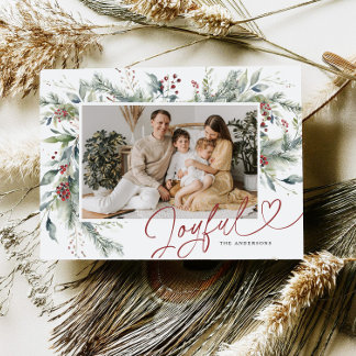 Carte de Noël photo aquarelle Joyeux Hiver