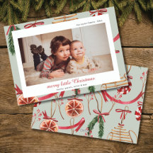 carte de Noël photo aquarelle moderne rustique