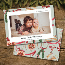 carte de Noël photo aquarelle moderne rustique