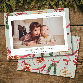 carte de Noël photo aquarelle moderne rustique