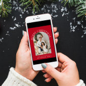 Carte de Noël photo Arc Élégant Rouge