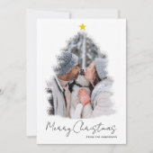 Carte de Noël photo avec arbre de Noël et cadre en (Devant)