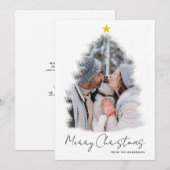 Carte de Noël photo avec cadre d'arbre de Noël et  (Devant / Derrière)