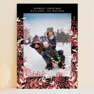 Carte de Noël photo avec cadre de baies d'automne