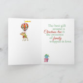 Carte de Noël photo avec des bas rouges et verts. (Intérieur)