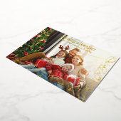 Carte de Noël photo avec des lumières en feuille d (Rotation)