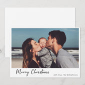 Carte de Noël photo avec écriture manuscrite moder (Devant / Derrière)