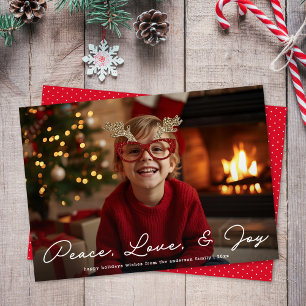 Carte de Noël photo avec écriture minimaliste Paix