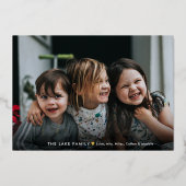 Carte de Noël photo avec écriture moderne Paix Amo (Recto)