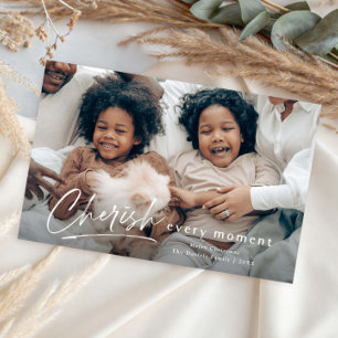 Carte de Noël photo avec écriture simple de type C