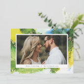 Carte de Noël photo avec encre verte moderne (Debout devant)