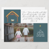 Carte de Noël photo avec Jean 3:16 (Devant / Derrière)